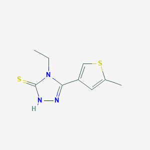 molecular formula C9H11N3S2 B455513 4-乙基-5-(5-甲基噻吩-3-基)-4H-1,2,4-三唑-3-硫醇 CAS No. 438230-66-1