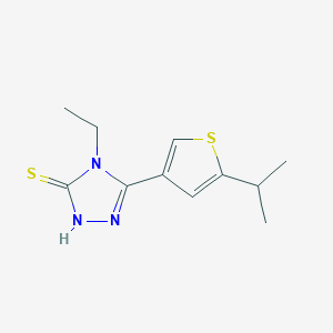 molecular formula C11H15N3S2 B455516 4-ethyl-5-(5-isopropylthien-3-yl)-4H-1,2,4-triazole-3-thiol CAS No. 438230-75-2
