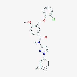 molecular formula C28H30ClN3O3 B455526 N-[1-(1-adamantyl)-1H-pyrazol-3-yl]-3-[(2-chlorophenoxy)methyl]-4-methoxybenzamide 