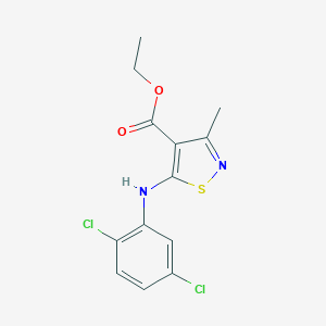 molecular formula C13H12Cl2N2O2S B455571 ethyl 5-[(2,5-dichlorophenyl)amino]-3-methyl-1,2-thiazole-4-carboxylate 