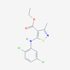 molecular formula C13H12Cl2N2O2S B455571 Ethyl 5-(2,5-dichloroanilino)-3-methyl-4-isothiazolecarboxylate 