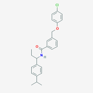 molecular formula C26H28ClNO2 B455572 3-[(4-chlorophenoxy)methyl]-N-[1-(4-isopropylphenyl)propyl]benzamide 