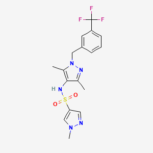 molecular formula C17H18F3N5O2S B4555739 N~4~-{3,5-DIMETHYL-1-[3-(TRIFLUOROMETHYL)BENZYL]-1H-PYRAZOL-4-YL}-1-METHYL-1H-PYRAZOLE-4-SULFONAMIDE 