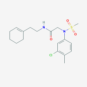 molecular formula C18H25ClN2O3S B4555846 N~2~-(3-chloro-4-methylphenyl)-N~1~-[2-(1-cyclohexen-1-yl)ethyl]-N~2~-(methylsulfonyl)glycinamide 