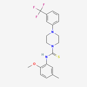 molecular formula C20H22F3N3OS B4555918 N-(2-methoxy-5-methylphenyl)-4-[3-(trifluoromethyl)phenyl]piperazine-1-carbothioamide CAS No. 774192-19-7