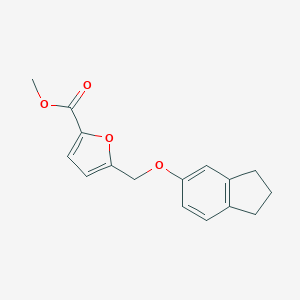 molecular formula C16H16O4 B455592 methyl 5-[(2,3-dihydro-1H-inden-5-yloxy)methyl]-2-furoate 