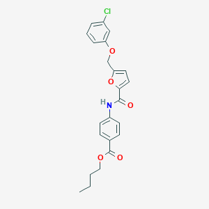 molecular formula C23H22ClNO5 B455599 Butyl 4-({5-[(3-chlorophenoxy)methyl]-2-furoyl}amino)benzoate 