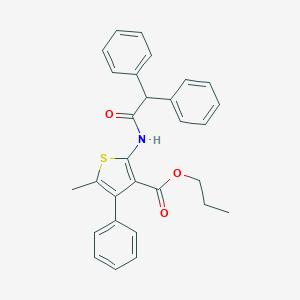 molecular formula C29H27NO3S B455601 Propyl 2-[(diphenylacetyl)amino]-5-methyl-4-phenyl-3-thiophenecarboxylate 
