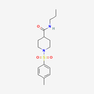 molecular formula C16H24N2O3S B4556044 1-[(4-methylphenyl)sulfonyl]-N-propylpiperidine-4-carboxamide 