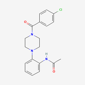 molecular formula C19H20ClN3O2 B4556063 N-{2-[4-(4-chlorobenzoyl)-1-piperazinyl]phenyl}acetamide 