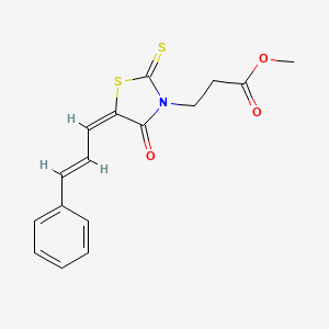 molecular formula C16H15NO3S2 B4556158 methyl 3-{(5E)-4-oxo-5-[(2E)-3-phenylprop-2-en-1-ylidene]-2-thioxo-1,3-thiazolidin-3-yl}propanoate 