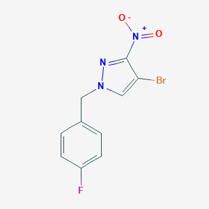 molecular formula C10H7BrFN3O2 B455648 4-bromo-1-(4-fluorobenzyl)-3-nitro-1H-pyrazole CAS No. 512824-95-2
