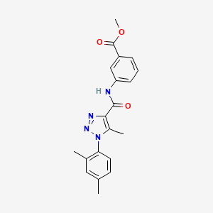 molecular formula C20H20N4O3 B4556545 methyl 3-({[1-(2,4-dimethylphenyl)-5-methyl-1H-1,2,3-triazol-4-yl]carbonyl}amino)benzoate 