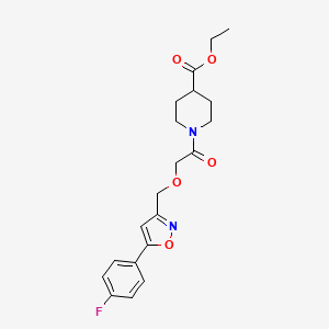 molecular formula C20H23FN2O5 B4556720 ethyl 1-({[5-(4-fluorophenyl)-3-isoxazolyl]methoxy}acetyl)-4-piperidinecarboxylate 