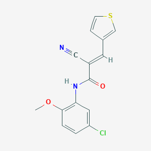 molecular formula C15H11ClN2O2S B455728 N-(5-chloro-2-methoxyphenyl)-2-cyano-3-(3-thienyl)acrylamide 