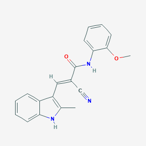 molecular formula C20H17N3O2 B455735 2-cyano-N-(2-methoxyphenyl)-3-(2-methyl-1H-indol-3-yl)acrylamide 
