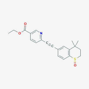 molecular formula C21H21NO3S B045575 Ethyl 6-[(4,4-dimethyl-1-oxido-3,4-dihydro-2H-thiochromen-6-yl)ethynyl]nicotinate CAS No. 864841-56-5