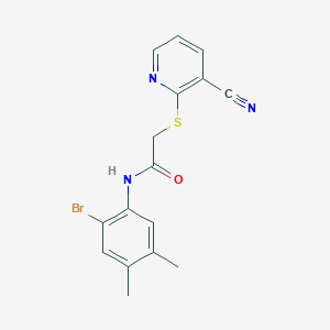 molecular formula C16H14BrN3OS B4557812 N-(2-bromo-4,5-dimethylphenyl)-2-[(3-cyano-2-pyridinyl)thio]acetamide 