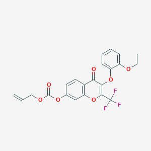 molecular formula C22H17F3O7 B4557830 allyl 3-(2-ethoxyphenoxy)-4-oxo-2-(trifluoromethyl)-4H-chromen-7-yl carbonate 