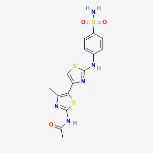 molecular formula C15H15N5O3S3 B4557897 N-[4-methyl-5-[2-(4-sulfamoylanilino)-1,3-thiazol-4-yl]-1,3-thiazol-2-yl]acetamide 