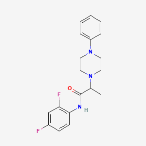 molecular formula C19H21F2N3O B4557953 N-(2,4-difluorophenyl)-2-(4-phenylpiperazin-1-yl)propanamide 
