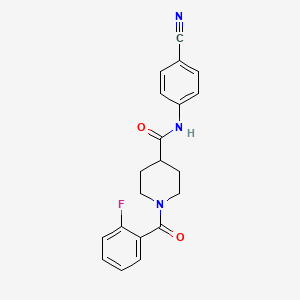 molecular formula C20H18FN3O2 B4558033 N-(4-cyanophenyl)-1-(2-fluorobenzoyl)piperidine-4-carboxamide 