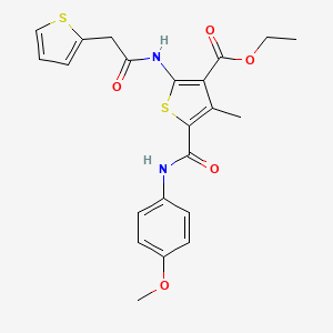 molecular formula C22H22N2O5S2 B4558094 ETHYL 5-[(4-METHOXYPHENYL)CARBAMOYL]-4-METHYL-2-[2-(THIOPHEN-2-YL)ACETAMIDO]THIOPHENE-3-CARBOXYLATE 