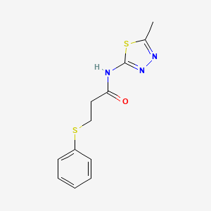 molecular formula C12H13N3OS2 B4558115 N-(5-methyl-1,3,4-thiadiazol-2-yl)-3-(phenylsulfanyl)propanamide 