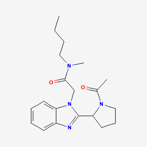 molecular formula C20H28N4O2 B4558121 2-[2-(1-ACETYLPYRROLIDIN-2-YL)-1H-1,3-BENZODIAZOL-1-YL]-N-BUTYL-N-METHYLACETAMIDE 