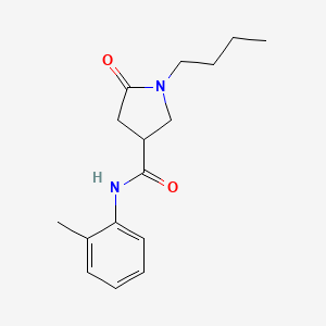 molecular formula C16H22N2O2 B4558154 1-butyl-N-(2-methylphenyl)-5-oxopyrrolidine-3-carboxamide 