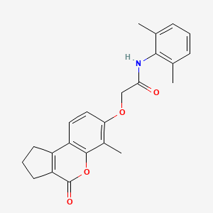 molecular formula C23H23NO4 B4558215 N-(2,6-DIMETHYLPHENYL)-2-({6-METHYL-4-OXO-1H,2H,3H,4H-CYCLOPENTA[C]CHROMEN-7-YL}OXY)ACETAMIDE 