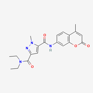 molecular formula C20H22N4O4 B4558353 N,N-DIETHYL-1-METHYL-N-(4-METHYL-2-OXO-2H-CHROMEN-7-YL)-1H-PYRAZOLE-3,5-DICARBOXAMIDE 