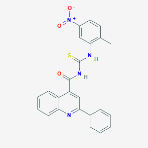 molecular formula C24H18N4O3S B455859 N-[(2-methyl-5-nitrophenyl)carbamothioyl]-2-phenylquinoline-4-carboxamide 