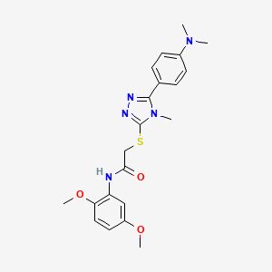 molecular formula C21H25N5O3S B4558600 N-(2,5-dimethoxyphenyl)-2-({5-[4-(dimethylamino)phenyl]-4-methyl-4H-1,2,4-triazol-3-yl}sulfanyl)acetamide 