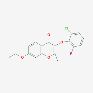 molecular formula C18H14ClFO4 B4558604 3-(2-Chloro-6-fluorophenoxy)-7-ethoxy-2-methylchromen-4-one 