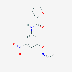 molecular formula C14H13N3O5 B455862 N~2~-(3-{[(1-METHYLETHYLIDENE)AMINO]OXY}-5-NITROPHENYL)-2-FURAMIDE 