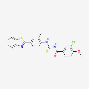 molecular formula C23H18ClN3O2S2 B4558642 N-{[4-(1,3-benzothiazol-2-yl)-2-methylphenyl]carbamothioyl}-3-chloro-4-methoxybenzamide 