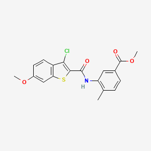 molecular formula C19H16ClNO4S B4558675 Methyl 3-{[(3-chloro-6-methoxy-1-benzothiophen-2-yl)carbonyl]amino}-4-methylbenzoate 