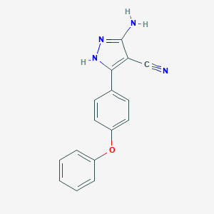 molecular formula C16H12N4O B045589 5-Amino-3-(4-phenoxyphenyl)-1H-pyrazole-4-carbonitrile CAS No. 330792-70-6