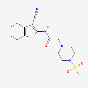 molecular formula C16H22N4O3S2 B4558903 N-(3-CYANO-4,5,6,7-TETRAHYDRO-1-BENZOTHIOPHEN-2-YL)-2-[4-(METHYLSULFONYL)-1-PIPERAZINYL]ACETAMIDE 