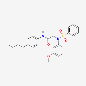 molecular formula C25H28N2O4S B4559074 N~1~-(4-butylphenyl)-N~2~-(3-methoxyphenyl)-N~2~-(phenylsulfonyl)glycinamide 