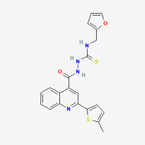molecular formula C21H18N4O2S2 B4559176 N-(2-furylmethyl)-2-{[2-(5-methyl-2-thienyl)-4-quinolinyl]carbonyl}hydrazinecarbothioamide 