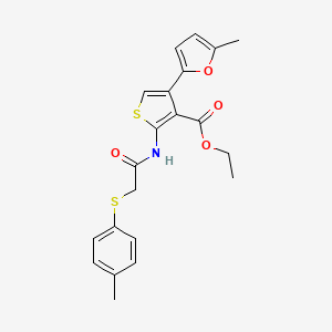 molecular formula C21H21NO4S2 B4559393 Ethyl 4-(5-methylfuran-2-yl)-2-[[2-(4-methylphenyl)sulfanylacetyl]amino]thiophene-3-carboxylate 