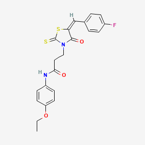 molecular formula C21H19FN2O3S2 B4559481 N-(4-ethoxyphenyl)-3-[5-(4-fluorobenzylidene)-4-oxo-2-thioxo-1,3-thiazolidin-3-yl]propanamide 