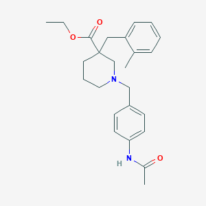 molecular formula C25H32N2O3 B4559504 ethyl 1-[4-(acetylamino)benzyl]-3-(2-methylbenzyl)-3-piperidinecarboxylate 