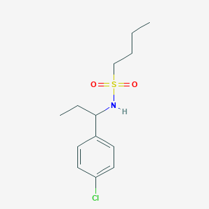 molecular formula C13H20ClNO2S B4559516 N-[1-(4-chlorophenyl)propyl]butane-1-sulfonamide 