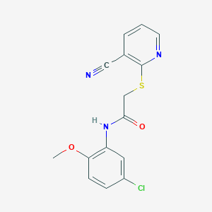 molecular formula C15H12ClN3O2S B4559526 N-(5-chloro-2-methoxyphenyl)-2-[(3-cyano-2-pyridinyl)thio]acetamide 