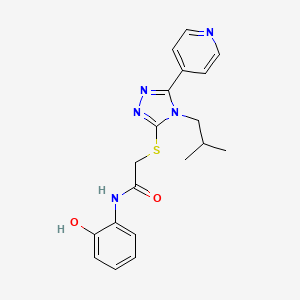 molecular formula C19H21N5O2S B4559538 N-(2-hydroxyphenyl)-2-{[4-(2-methylpropyl)-5-(pyridin-4-yl)-4H-1,2,4-triazol-3-yl]sulfanyl}acetamide 