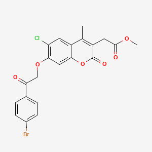 molecular formula C21H16BrClO6 B4559542 methyl {7-[2-(4-bromophenyl)-2-oxoethoxy]-6-chloro-4-methyl-2-oxo-2H-chromen-3-yl}acetate 