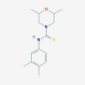 molecular formula C15H22N2OS B4559592 N-(3,4-dimethylphenyl)-2,6-dimethyl-4-morpholinecarbothioamide 